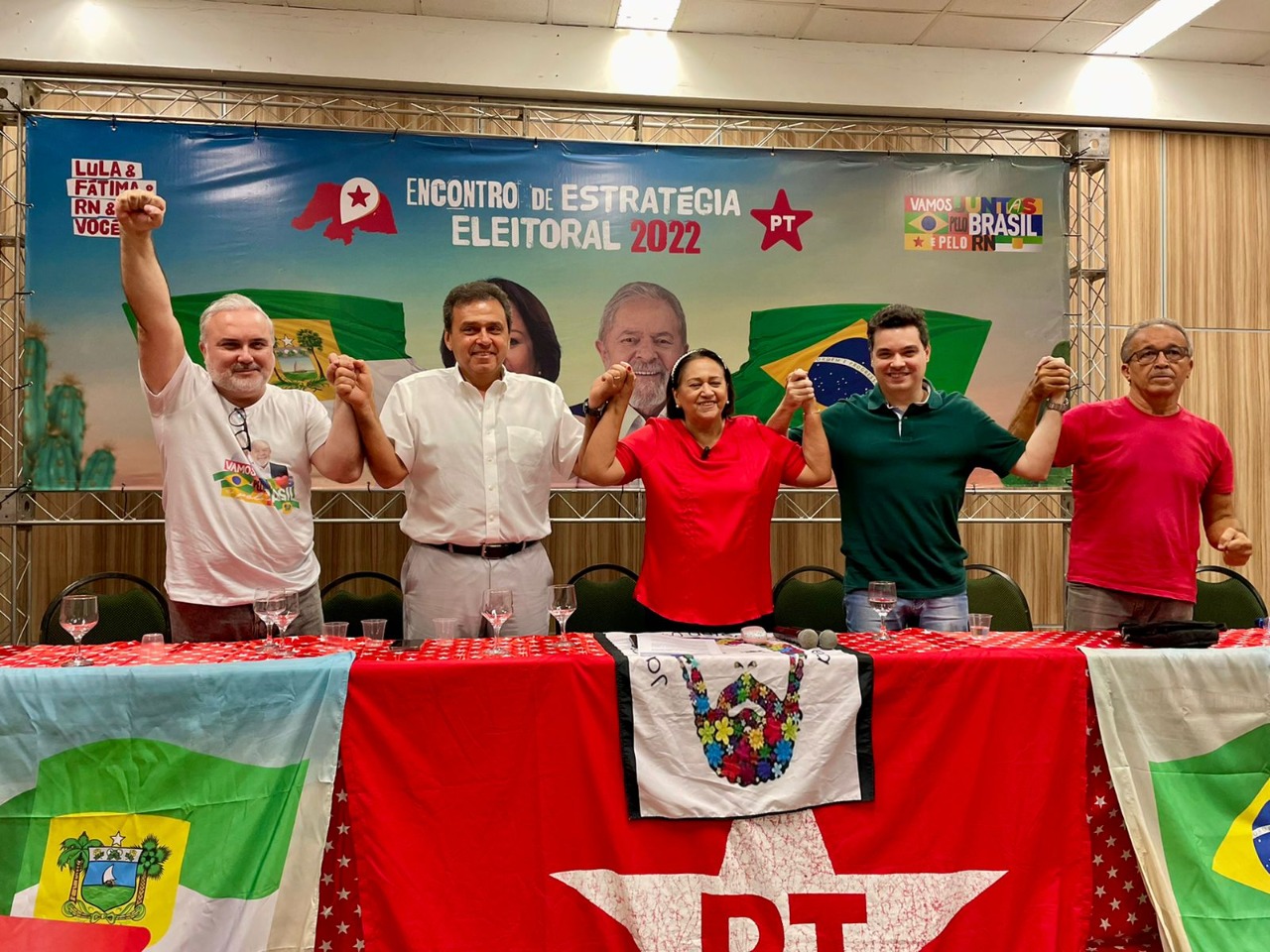 PT/RN confirma pré-candidaturas de Fátima/Walter ao Governo e Carlos Eduardo para Senado