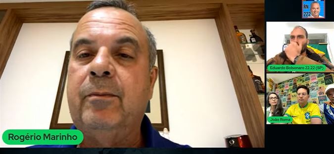 Em live com filho de Bolsonaro, Rogério Marinho diz que aumento da fome é “factoide” de pesquisadores
