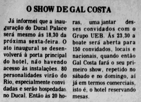 Gal Costa e o Edifício Ducal