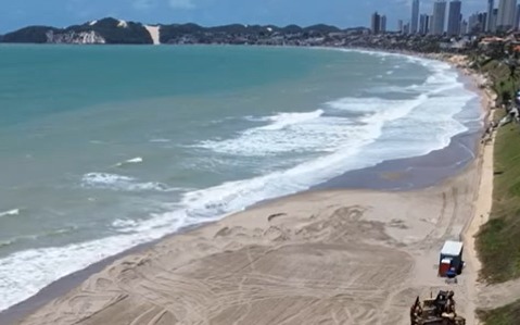 Vídeo: veja as primeiras imagens de Ponta Negra com parte da engorda