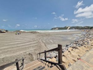Praia de Ponta Negra em processo de engorda I Fotos: Mirella Lopes