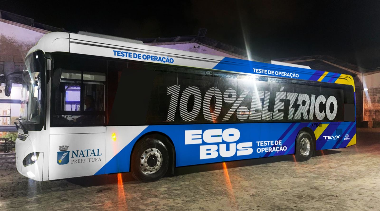 Ônibus elétrico inicia teste em Natal na linha 77