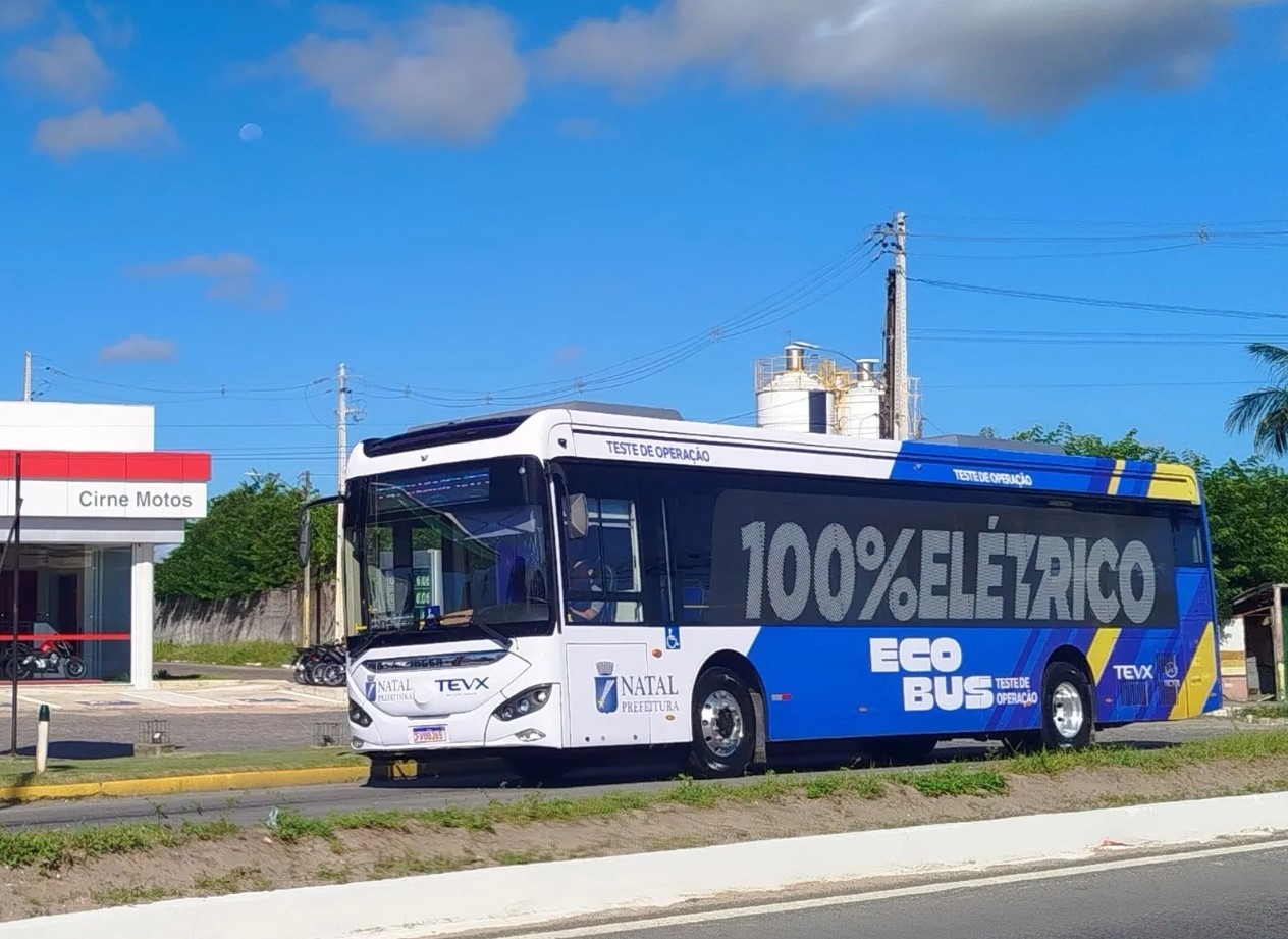 Relatório sobre teste com ônibus elétrico em Natal sai em 15 dias