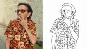 Foto colorida: divulgação de "O Agente Secreto". Desenho: IA