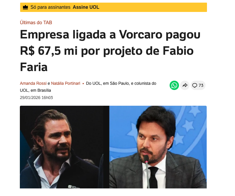 Empresa ligada a presidente do Banco Master pagou por projeto de Fábio Faria no RN