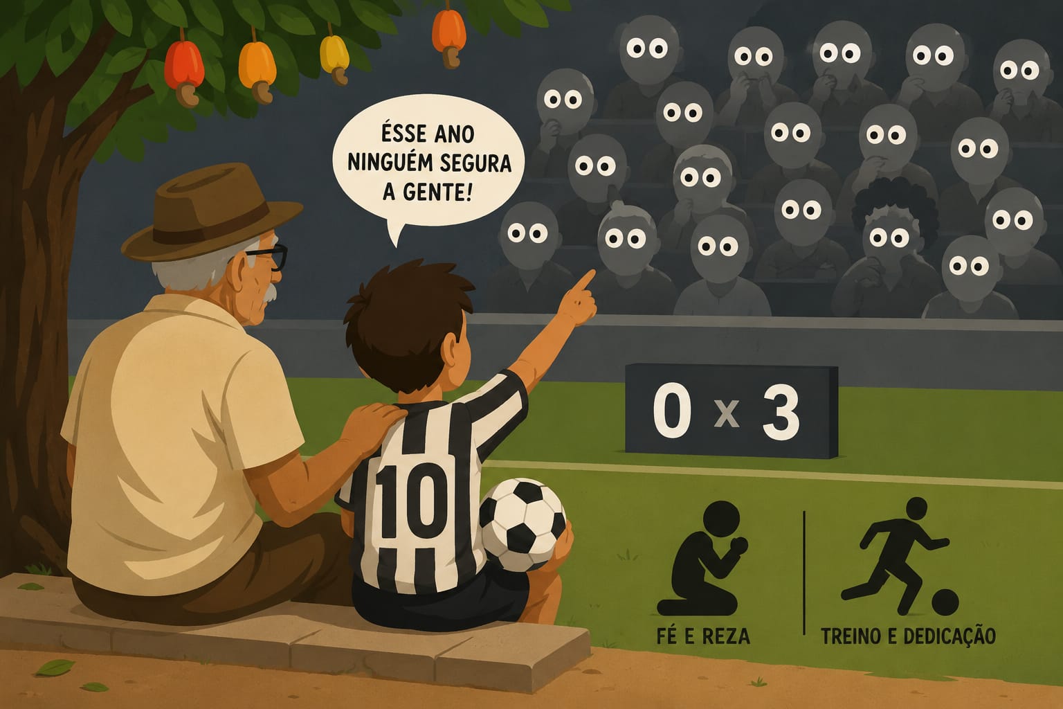 Arquibancadas cheias de olhos arregalados